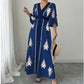 👗Elegant maxi-kjole med V-hals og mønster for kvinner