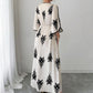👗Elegant maxi-kjole med V-hals og mønster for kvinner