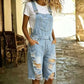📢📢40 % RABATT !! ⏰Distressed denim-overallshorts for damer