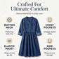 Plus size denim maxikjole med knapper for kvinner