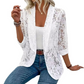 Elegant blazer med blomstermønster i blonder for damer