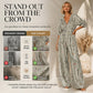 Elegant jumpsuit med V-hals og mønster for damer