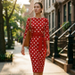 👗🌸 Elegant kjole i retrostil med polka-mønster – tidløs og feminin