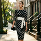 👗🌸 Elegant kjole i retrostil med polka-mønster – tidløs og feminin