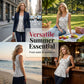 Sommer-tanktop med mønster for kvinner, uten ermer
