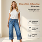 👖 50 % RABATT NÅ! 💙 Korte jeans med vid benvidde for damer – Høy midje med knapp og avslappet passform – Elastisk denim, perfekt til både uformelle og elegante antrekk ✨🌸