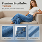 👖 50 % RABATT NÅ! 💙 Korte jeans med vid benvidde for damer – Høy midje med knapp og avslappet passform – Elastisk denim, perfekt til både uformelle og elegante antrekk ✨🌸