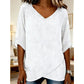 👚 50 % RABATT NÅ! 🌸 Pustevennlig, uformell V-hals-top for damer – Myk bomull og lett – Perfekt til sommeren, lag-på-lag-stiler eller uformelle dager✨🌿