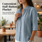 Casual-top med mandarinkrage og pintuck-detaljer for kvinner