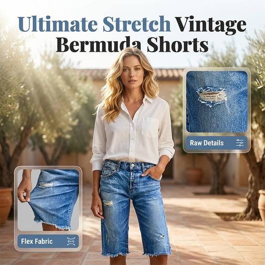 📢📢40 % RABATT !! ⏰Bermudashorts i slitt denim til damer👖