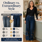 Jeans med metalløyer og utskjæringer, bredt ben, for damer
