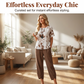 👗 50 % RABATT 🌸 Avslappet sett med mønster – Matchende topp og bukser, lett passform – Perfekt til sommeren, reiser eller et bohem-chic-look – behagelig og trendy ✨🌿
