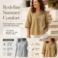 Casual damebluse med V-hals og knapper