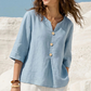 Casual damebluse med V-hals og knapper