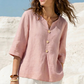 Casual damebluse med V-hals og knapper