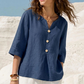 Casual damebluse med V-hals og knapper
