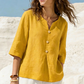 Casual damebluse med V-hals og knapper