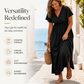 👗🌸 Elegant maxikjole med V-hals og spalte i siden