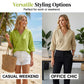 Casual bluse med V-hals og knapper foran for damer