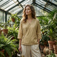 Casual bluse med V-hals og knapper foran for damer