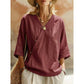 Casual bluse med V-hals og knapper foran for damer