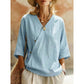 Casual bluse med V-hals og knapper foran for damer