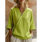 Casual bluse med V-hals og knapper foran for damer