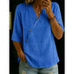 Casual bluse med V-hals og knapper foran for damer