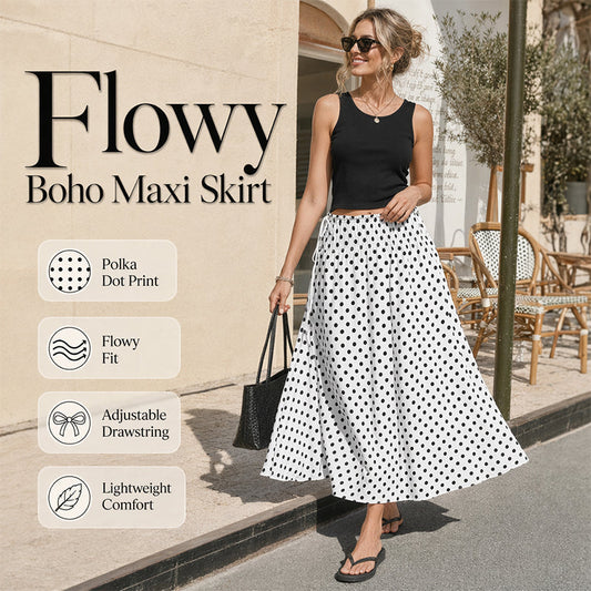 ⏳50 % rabatt i en begrenset periode⏰Midi-skjørt med prikker for damer🌟👗