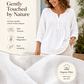 Langermet bluse med plissert Henley-hals for damer