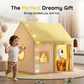 🏰50 % RABATT NÅ! ⏰ Leketelt i form av et slott for barn – Romslig og enkelt å sette opp – Pustende stoff, perfekt for moro både inne og ute – stimulerer fantasifull lek ✨🧸