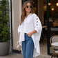 ⌛Tidsbegrenset tilbud – Oversized asymmetrisk dame-skjorte med hullmønster