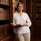 Casual bluse med V-hals og 3/4-ermer for damer
