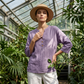 Casual bluse med V-hals og 3/4-ermer for damer