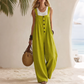 Jumpsuit for kvinner i fritidsstil med brede stropper og knapper
