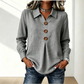 Elegant damebluse med reverskrage og knapper
