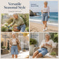 Cargo-shorts i denim med løs passform for kvinner