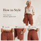 Cargo-shorts i denim med løs passform for kvinner