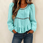 Casual bluse med puffermmer for kvinner