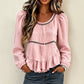 Casual bluse med puffermmer for kvinner