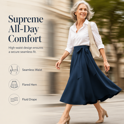 ✨🛍️A-formet plissert skjørt med sløyfedetalj – Pustende komfort og elegant fall til enhver anledning 🍃