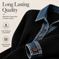 Langermet patchwork-strikketopp med denimkrage for damer