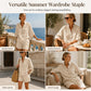⌛Tidsbegrenset tilbud – Minimalistisk fritidssett med topp og shorts for damer