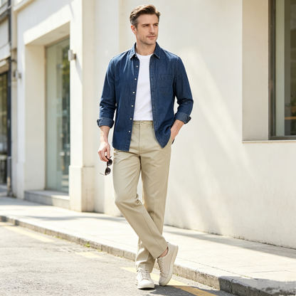 🎉 2026-salg — Over 28 400 solgt!💞 Slim-fit fritidsbukser for menn med elastisk linning – komfortable 👖