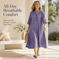 🏖️Populært tilbud: 50 % rabatt🏝️👗 Oversized A-linje-midikjole for damer med lommer✨