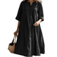 🏖️Populært tilbud: 50 % rabatt🏝️👗 Oversized A-linje-midikjole for damer med lommer✨