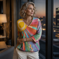 Dame retro lappet V-hals bluse