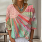Dame retro lappet V-hals bluse