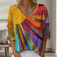 Dame retro lappet V-hals bluse
