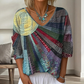 Dame retro lappet V-hals bluse